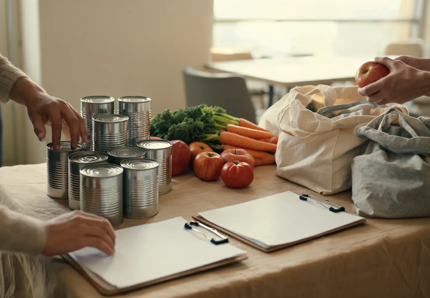 Community support materials for student mentoring, food support, and leadership programs.
